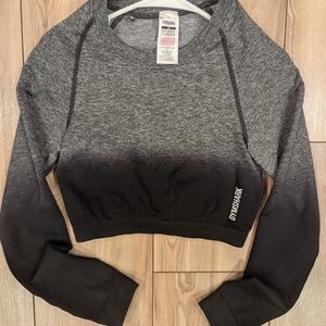 Gymshark Ombre Gray and Black Crop Top